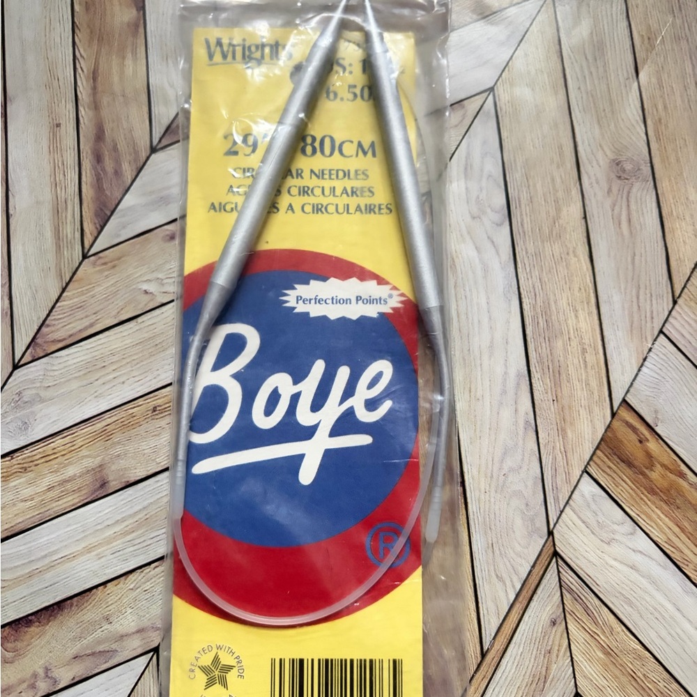 Vintage Wrights Boye Circular Knitting Needles size 6.50mm